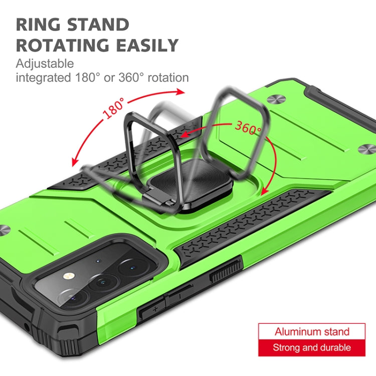 For Samsung Galaxy A72 5G / 4G Magnetic Armor Shockproof TPU + PC Case with Metal Ring Holder