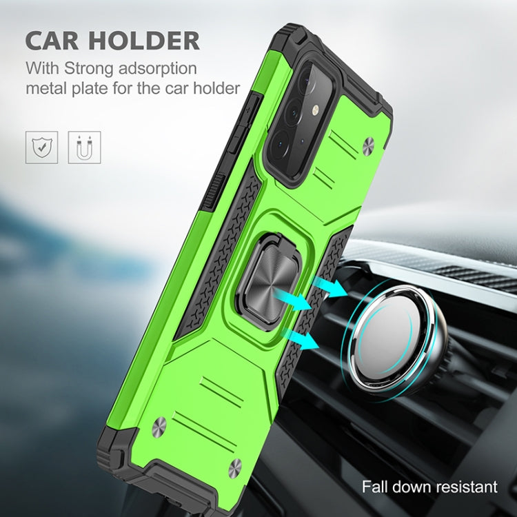 For Samsung Galaxy A72 5G / 4G Magnetic Armor Shockproof TPU + PC Case with Metal Ring Holder