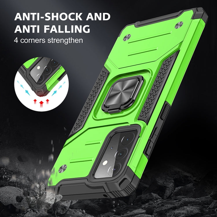 For Samsung Galaxy A72 5G / 4G Magnetic Armor Shockproof TPU + PC Case with Metal Ring Holder
