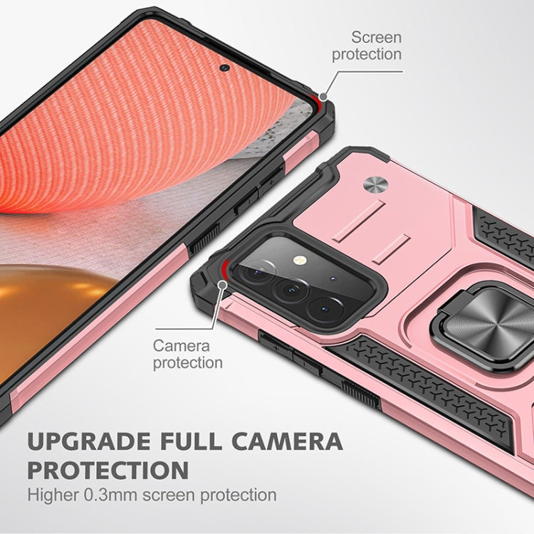 For Samsung Galaxy A72 5G / 4G Magnetic Armor Shockproof TPU + PC Case with Metal Ring Holder