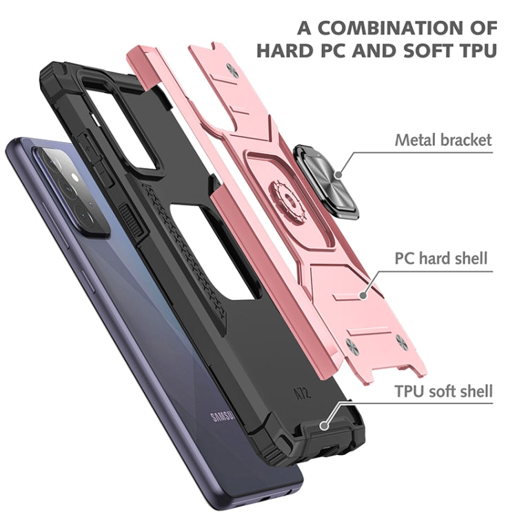 For Samsung Galaxy A72 5G / 4G Magnetic Armor Shockproof TPU + PC Case with Metal Ring Holder