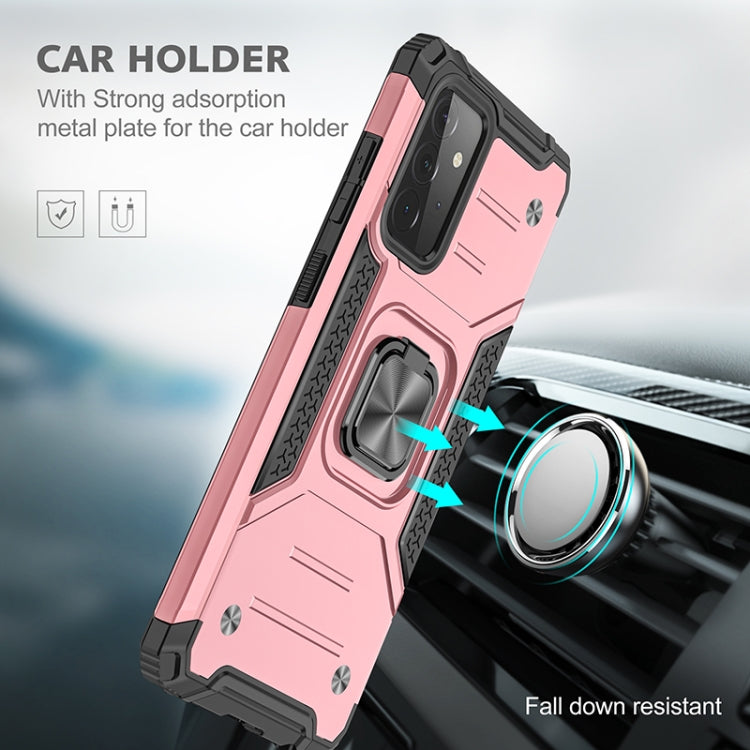 For Samsung Galaxy A72 5G / 4G Magnetic Armor Shockproof TPU + PC Case with Metal Ring Holder