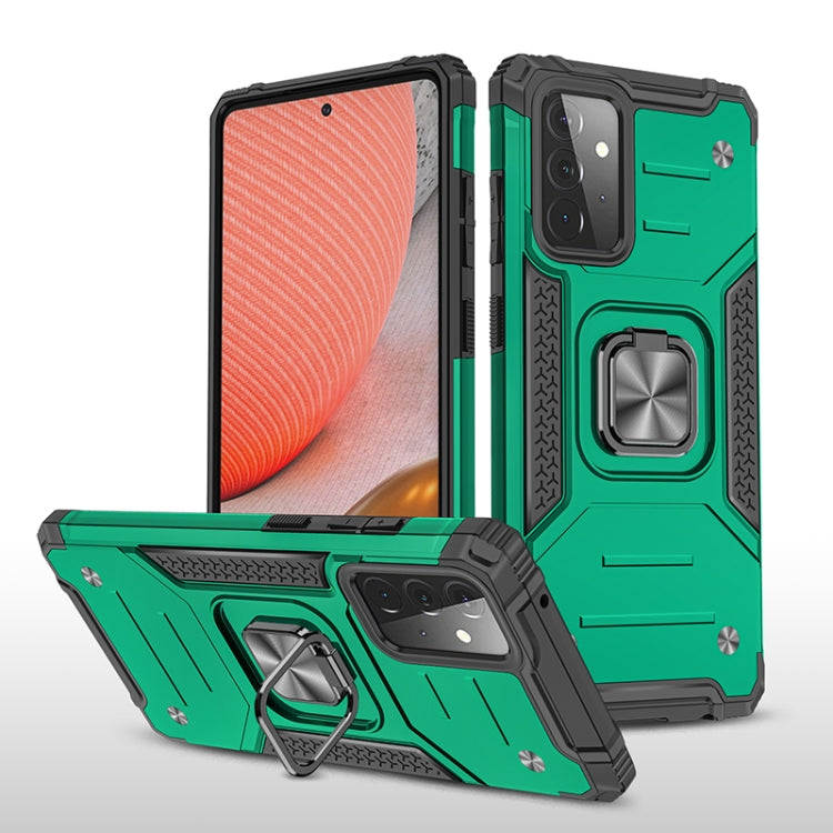 For Samsung Galaxy A72 5G / 4G Magnetic Armor Shockproof TPU + PC Case with Metal Ring Holder