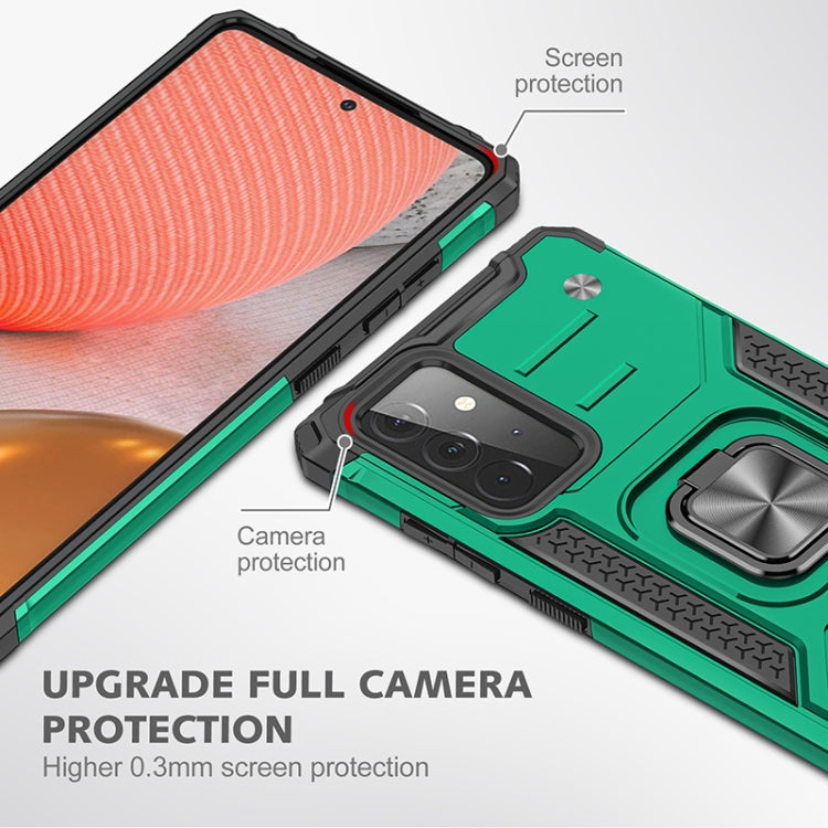 For Samsung Galaxy A72 5G / 4G Magnetic Armor Shockproof TPU + PC Case with Metal Ring Holder