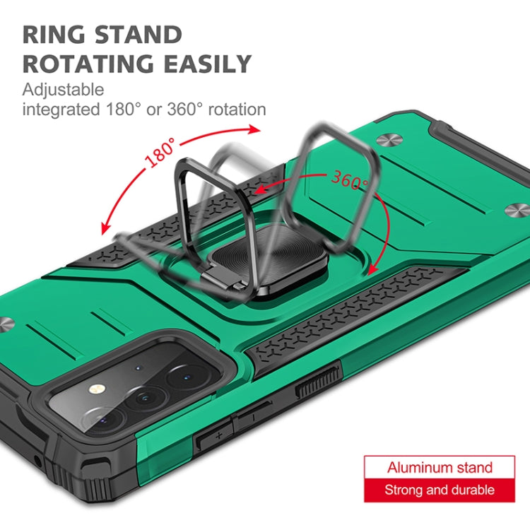 For Samsung Galaxy A72 5G / 4G Magnetic Armor Shockproof TPU + PC Case with Metal Ring Holder