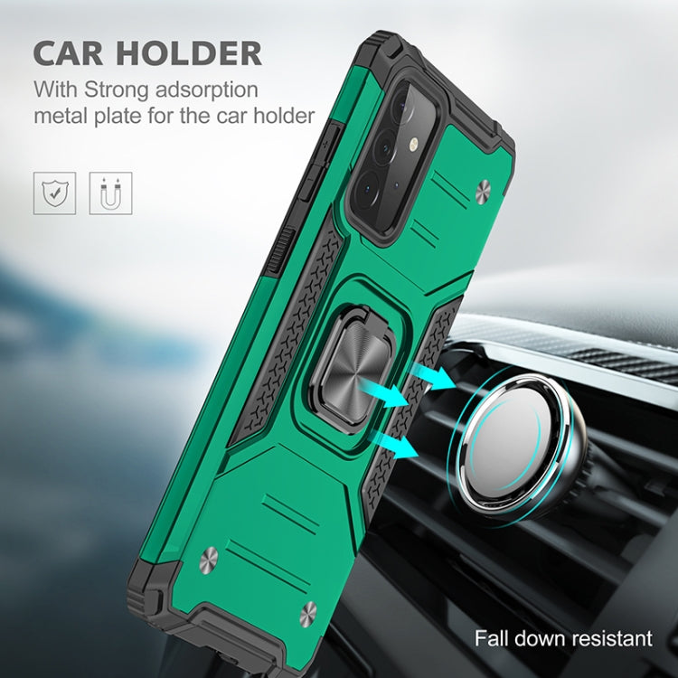 For Samsung Galaxy A72 5G / 4G Magnetic Armor Shockproof TPU + PC Case with Metal Ring Holder