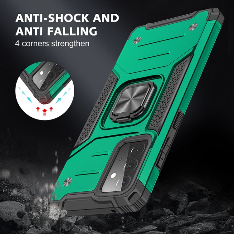 For Samsung Galaxy A72 5G / 4G Magnetic Armor Shockproof TPU + PC Case with Metal Ring Holder