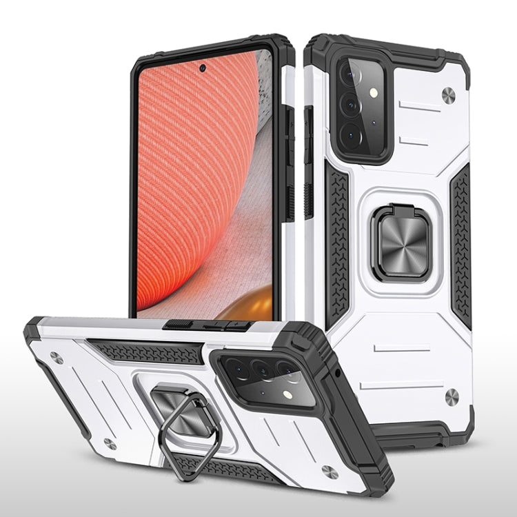 For Samsung Galaxy A72 5G / 4G Magnetic Armor Shockproof TPU + PC Case with Metal Ring Holder