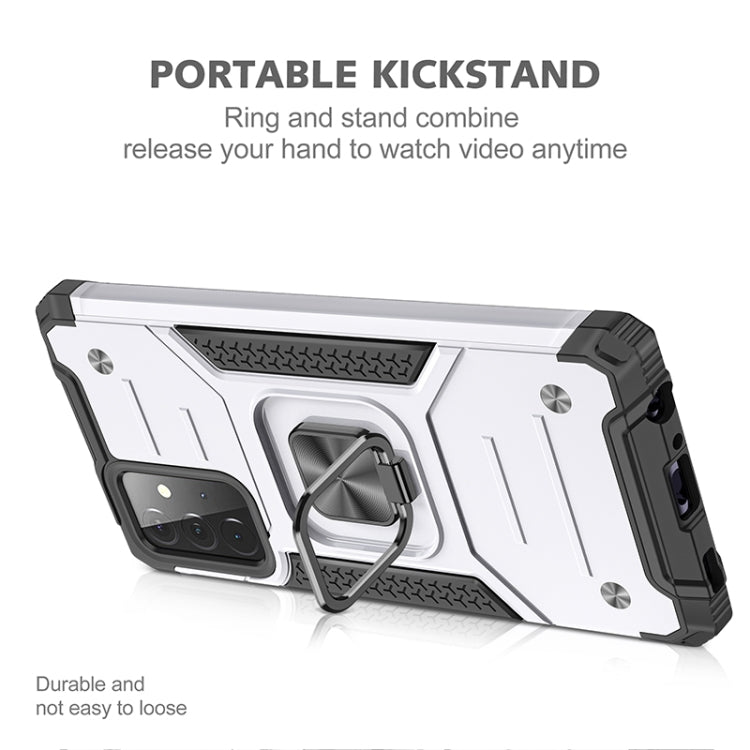For Samsung Galaxy A72 5G / 4G Magnetic Armor Shockproof TPU + PC Case with Metal Ring Holder