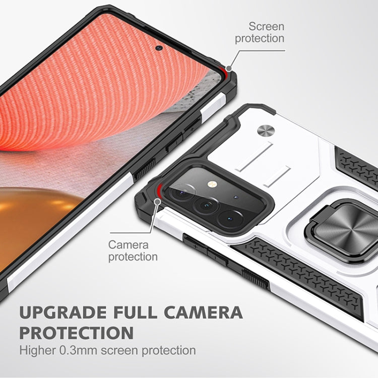 For Samsung Galaxy A72 5G / 4G Magnetic Armor Shockproof TPU + PC Case with Metal Ring Holder