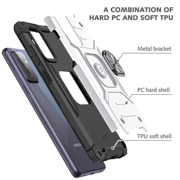 For Samsung Galaxy A72 5G / 4G Magnetic Armor Shockproof TPU + PC Case with Metal Ring Holder
