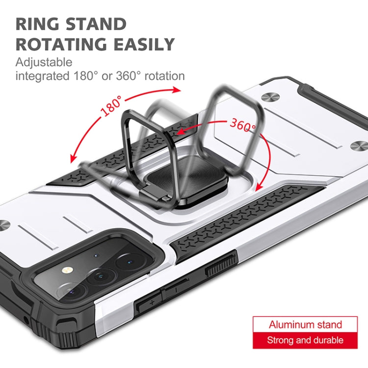 For Samsung Galaxy A72 5G / 4G Magnetic Armor Shockproof TPU + PC Case with Metal Ring Holder