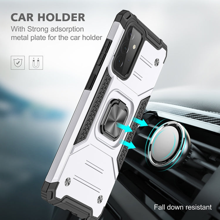 For Samsung Galaxy A72 5G / 4G Magnetic Armor Shockproof TPU + PC Case with Metal Ring Holder