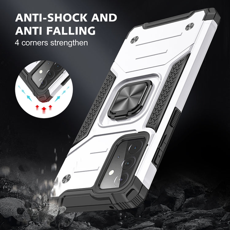 For Samsung Galaxy A72 5G / 4G Magnetic Armor Shockproof TPU + PC Case with Metal Ring Holder