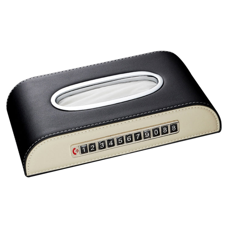 Universal Car Tissue Box with Temporary Parking Phone Number Card