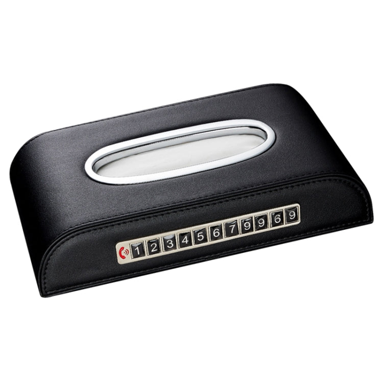 Universal Car Tissue Box with Temporary Parking Phone Number Card