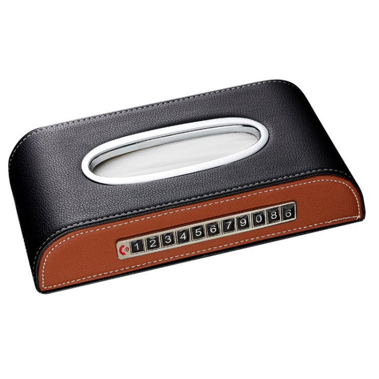 Universal Car Tissue Box with Temporary Parking Phone Number Card