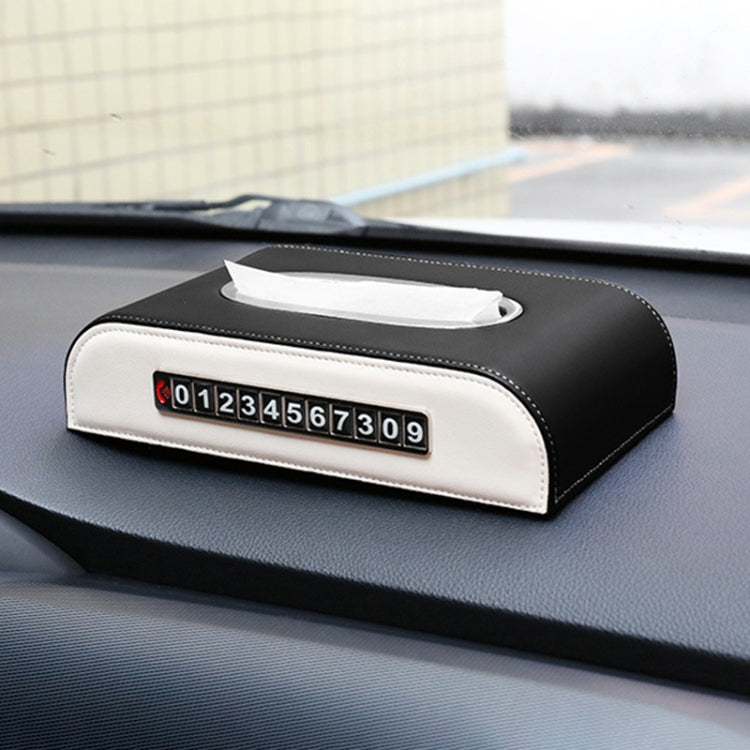 Universal Car Tissue Box with Temporary Parking Phone Number Card