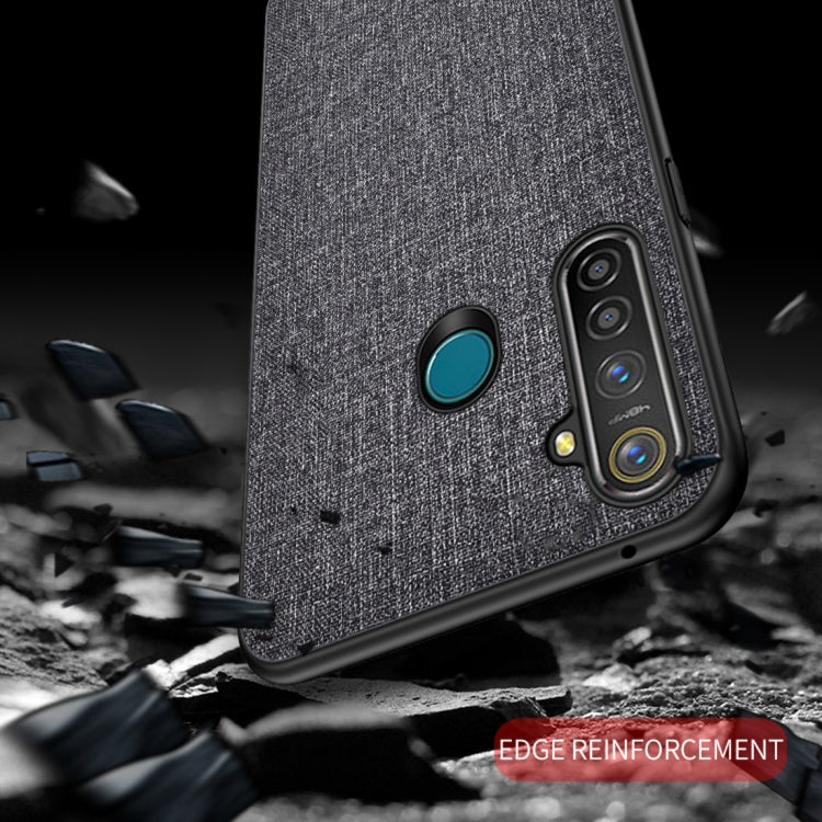 For OPPO Realme 5 Pro Shockproof Cloth Texture PC+ TPU Protective Case
