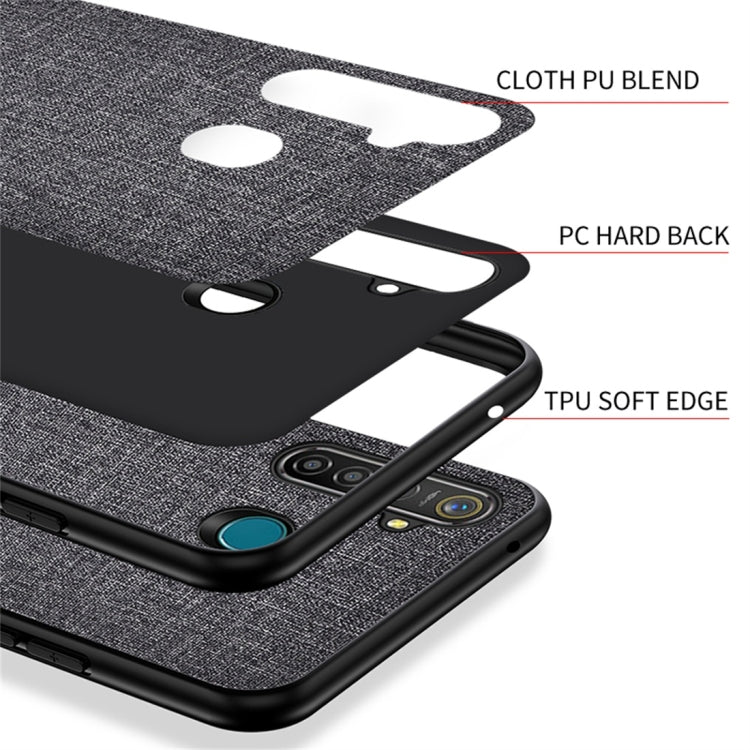 For OPPO Realme 5 Pro Shockproof Cloth Texture PC+ TPU Protective Case