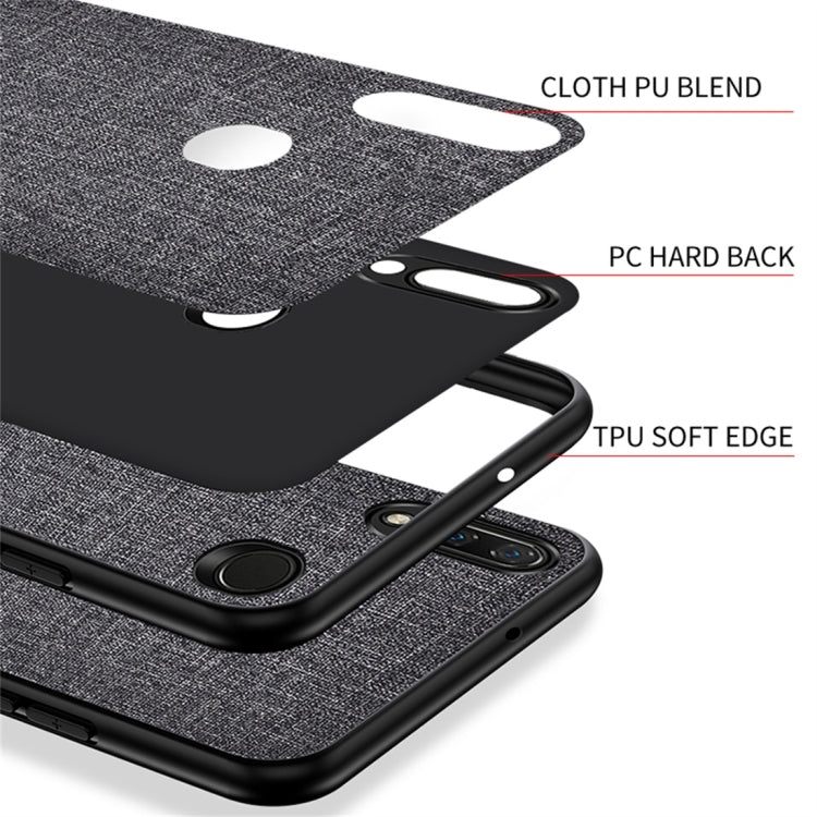 For Galaxy A10s Shockproof Cloth Texture PC+ TPU Protective Case