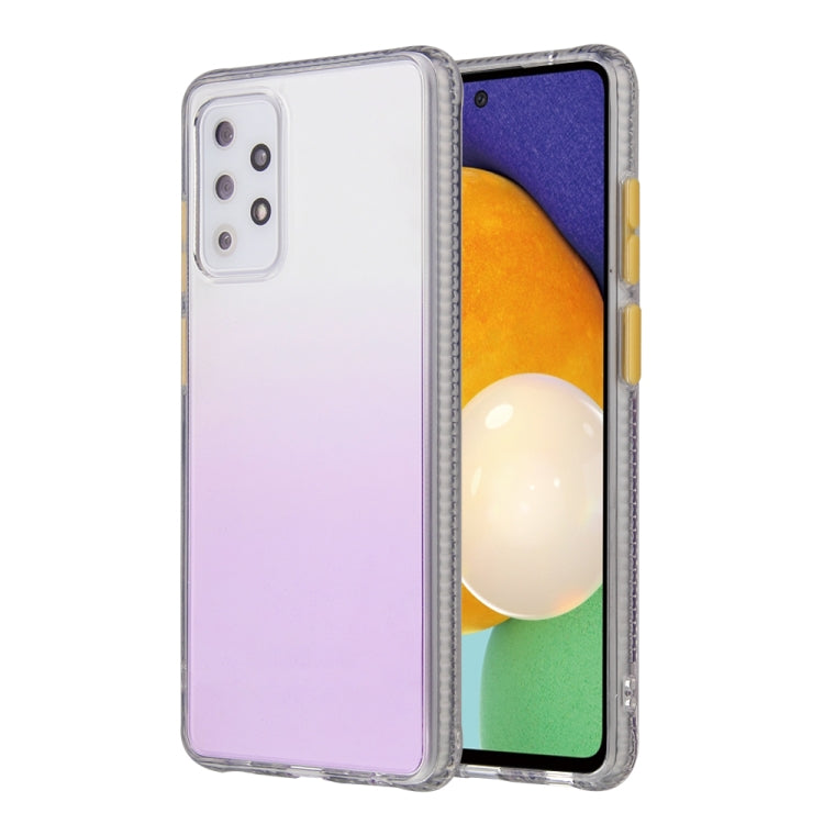 For Samsung Galaxy A72 Gradient Shockproof TPU + Acrylic Case with Detachable Buttons