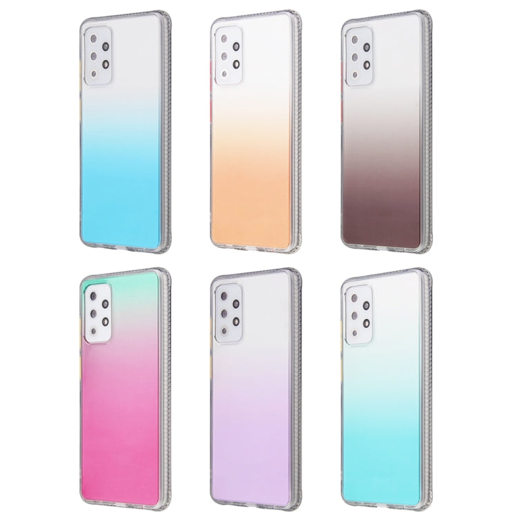 For Samsung Galaxy A72 Gradient Shockproof TPU + Acrylic Case with Detachable Buttons