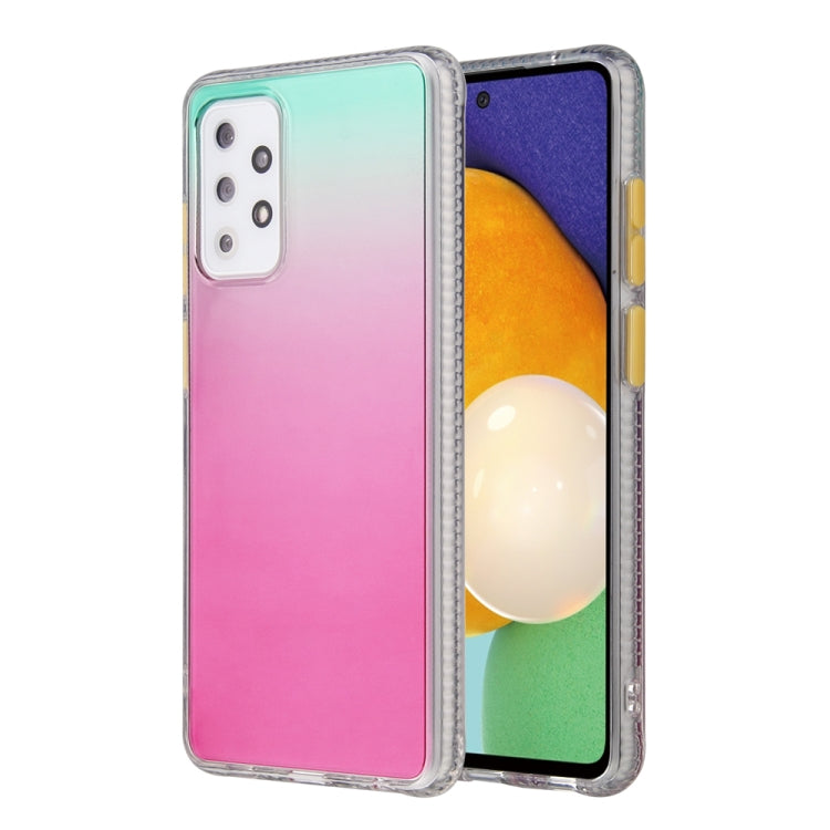 For Samsung Galaxy A72 Gradient Shockproof TPU + Acrylic Case with Detachable Buttons
