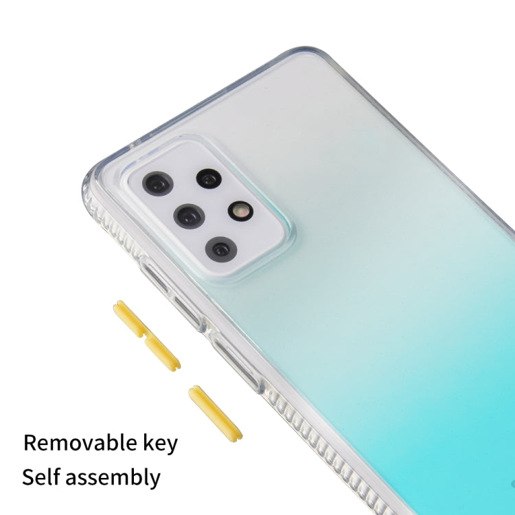 For Samsung Galaxy A72 Gradient Shockproof TPU + Acrylic Case with Detachable Buttons