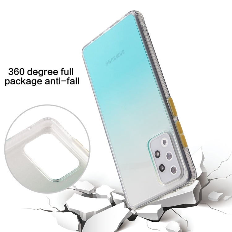 For Samsung Galaxy A72 Gradient Shockproof TPU + Acrylic Case with Detachable Buttons
