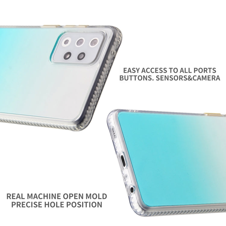 For Samsung Galaxy A72 Gradient Shockproof TPU + Acrylic Case with Detachable Buttons