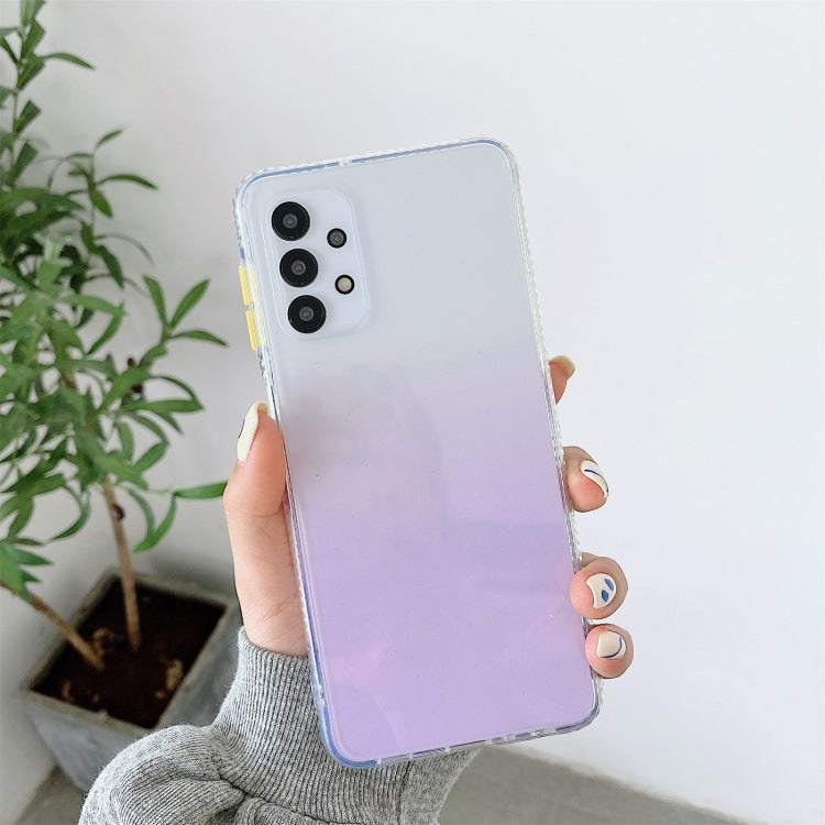 For Samsung Galaxy A32 5G Gradient Shockproof TPU + Acrylic Case with Detachable Buttons