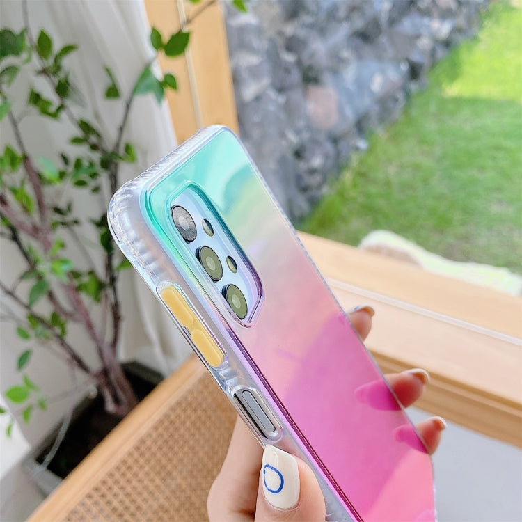 For Samsung Galaxy A32 5G Gradient Shockproof TPU + Acrylic Case with Detachable Buttons