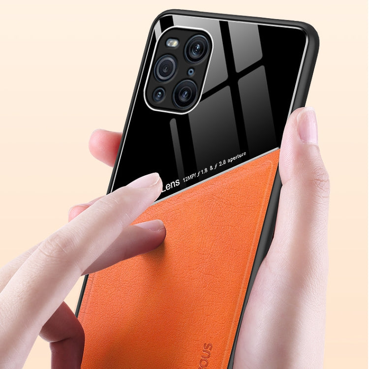 For OPPO Find X3 Pro All-inclusive Leather + Organic Glass Protective Case with Metal Iron Sheet