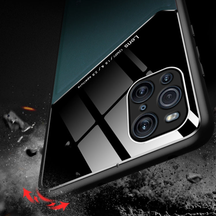 For OPPO Find X3 Pro All-inclusive Leather + Organic Glass Protective Case with Metal Iron Sheet