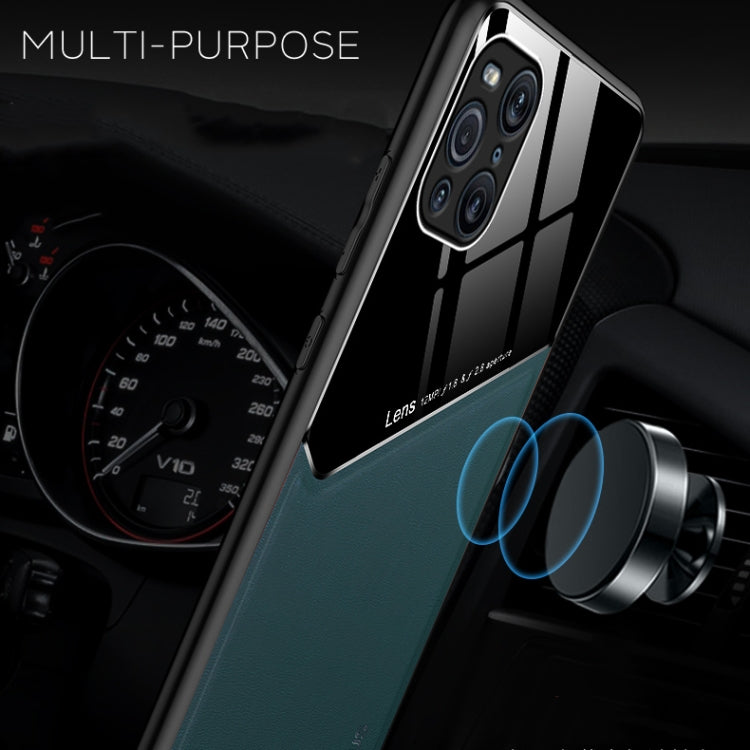 For OPPO Find X3 Pro All-inclusive Leather + Organic Glass Protective Case with Metal Iron Sheet