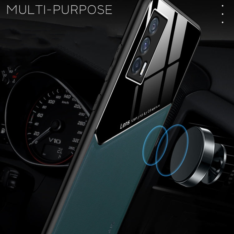 For vivo iQOO Neo5 All-inclusive Leather + Organic Glass Protective Case with Metal Iron Sheet