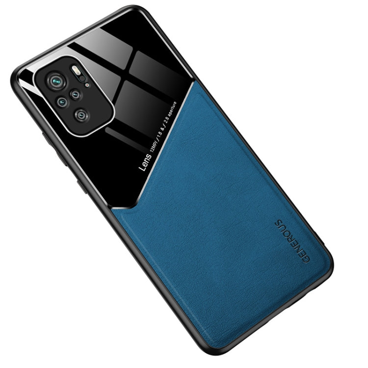 For Xiaomi Redmi Note 10 All-inclusive Leather + Organic Glass Protective Case with Metal Iron Sheet