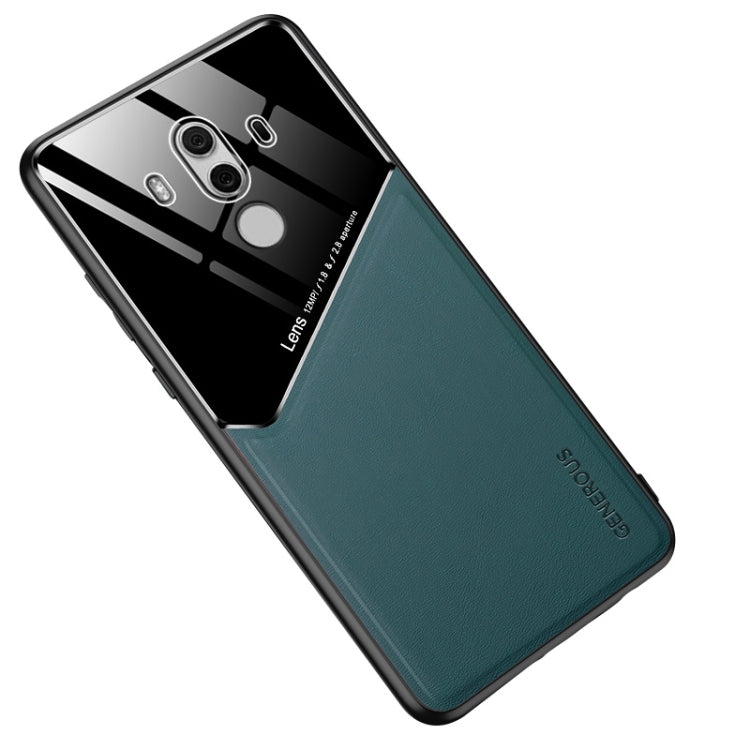 For Huawei Mate 10 Pro All-inclusive Leather + Organic Glass Protective Case with Metal Iron Sheet