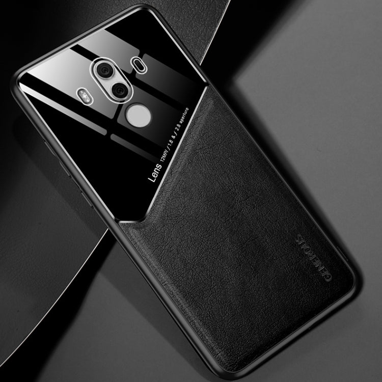 For Huawei Mate 10 Pro All-inclusive Leather + Organic Glass Protective Case with Metal Iron Sheet