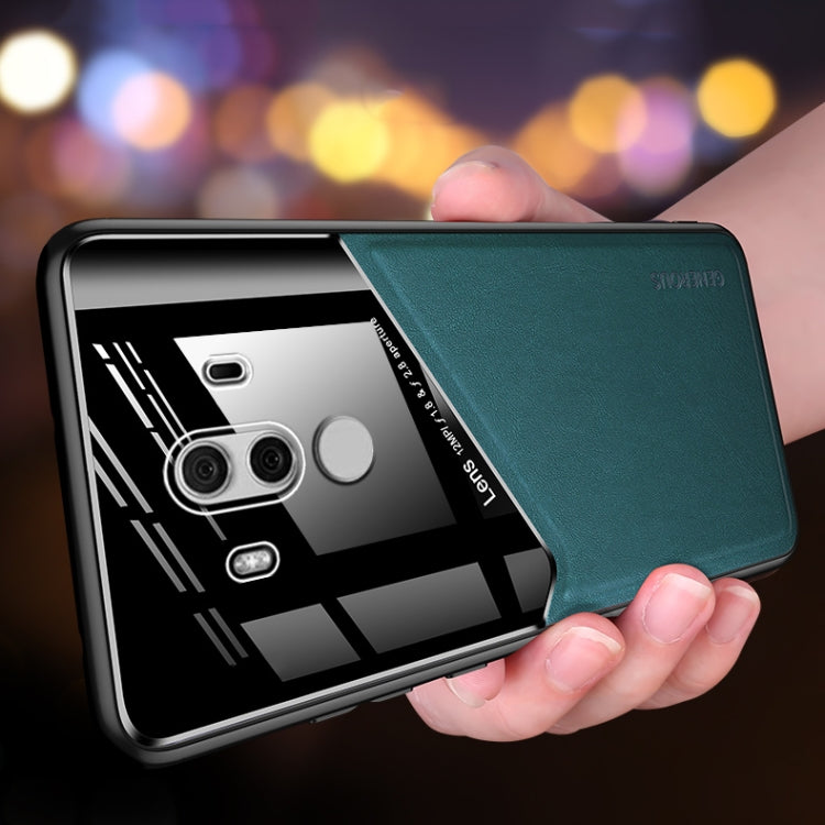 For Huawei Mate 10 Pro All-inclusive Leather + Organic Glass Protective Case with Metal Iron Sheet