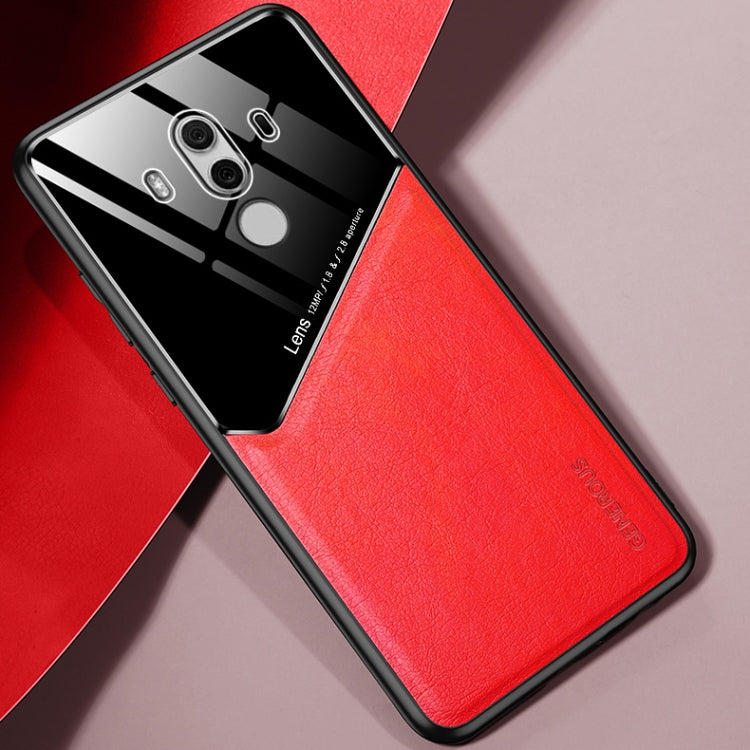 For Huawei Mate 10 Pro All-inclusive Leather + Organic Glass Protective Case with Metal Iron Sheet