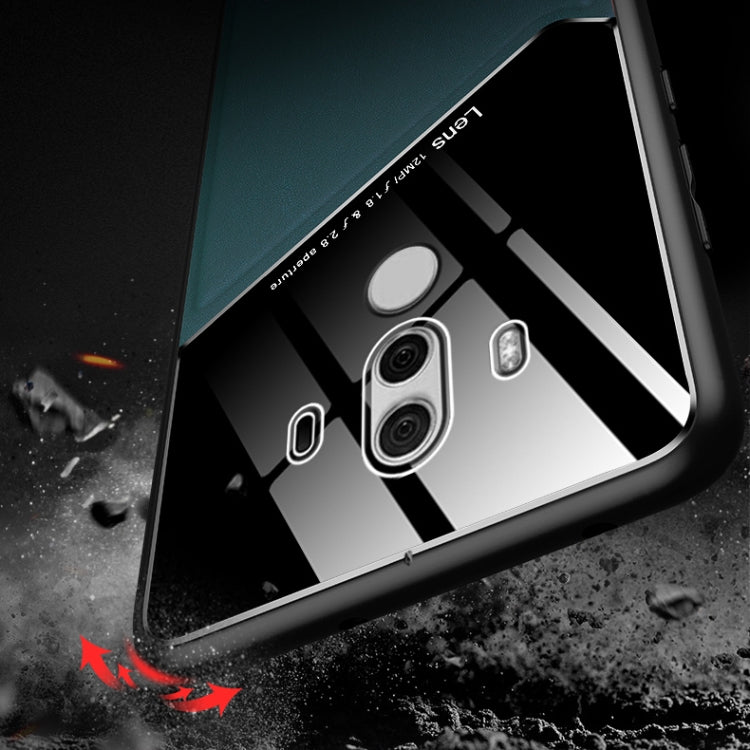 For Huawei Mate 10 Pro All-inclusive Leather + Organic Glass Protective Case with Metal Iron Sheet