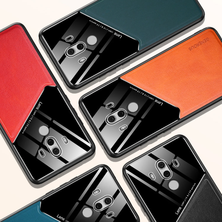 For Huawei Mate 10 Pro All-inclusive Leather + Organic Glass Protective Case with Metal Iron Sheet
