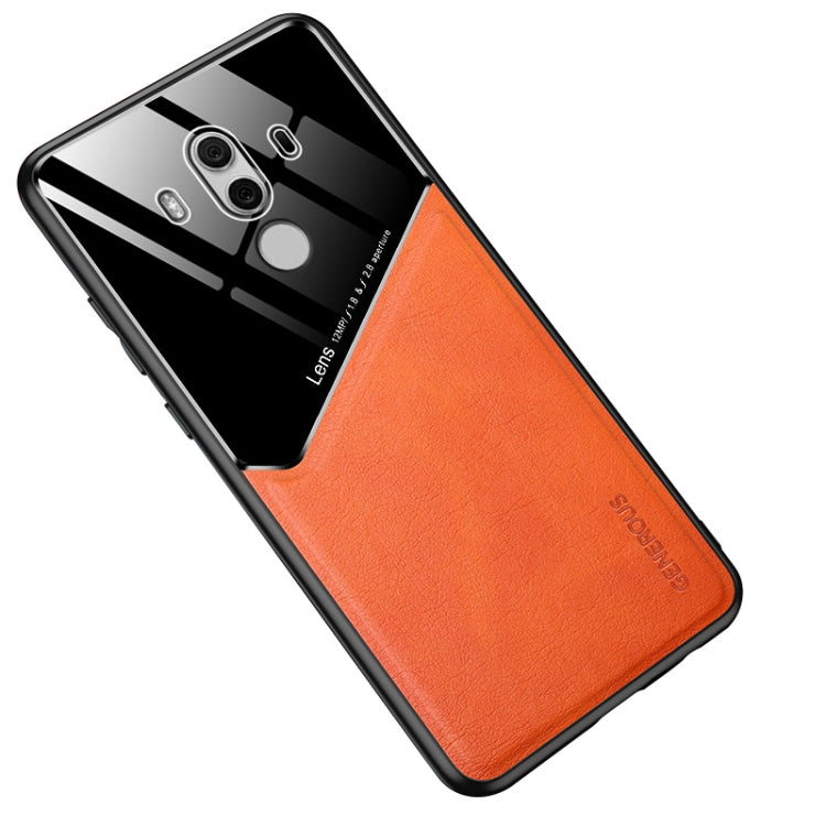 For Huawei Mate 10 Pro All-inclusive Leather + Organic Glass Protective Case with Metal Iron Sheet