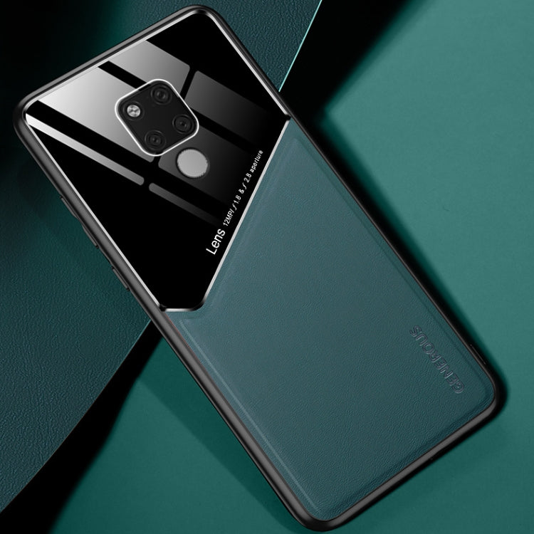 For Huawei Mate 20X All-inclusive Leather + Organic Glass Protective Case with Metal Iron Sheet