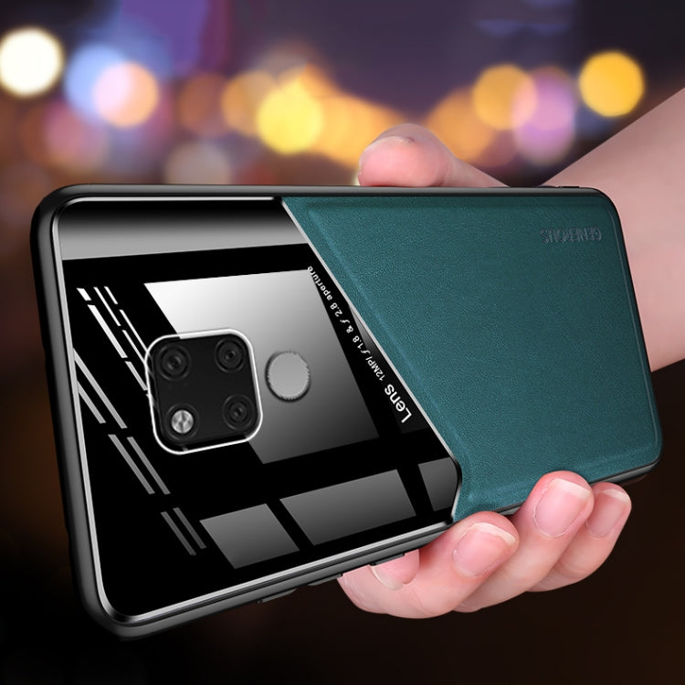 For Huawei Mate 20X All-inclusive Leather + Organic Glass Protective Case with Metal Iron Sheet