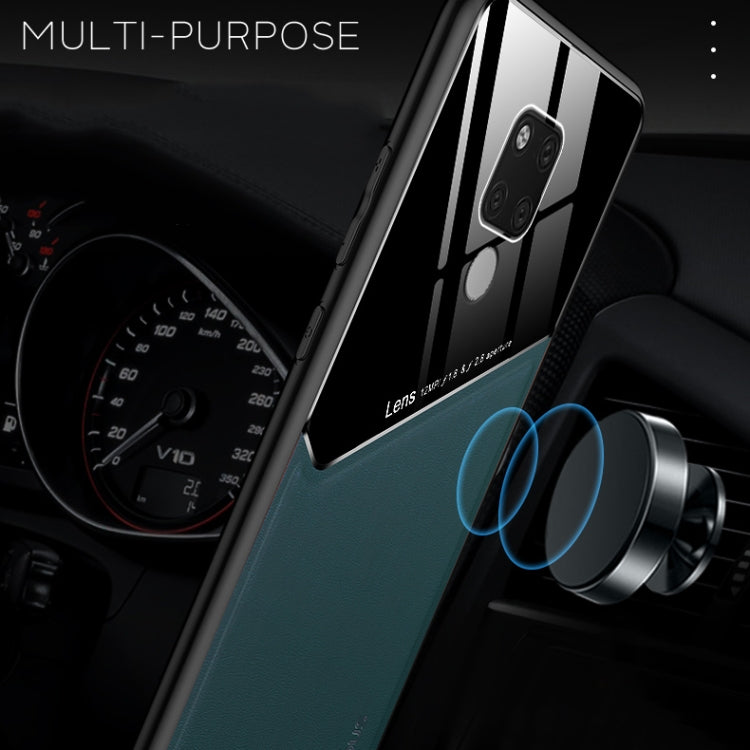 For Huawei Mate 20X All-inclusive Leather + Organic Glass Protective Case with Metal Iron Sheet