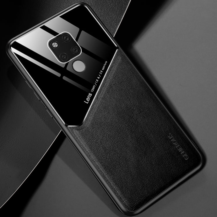 For Huawei Mate 20X All-inclusive Leather + Organic Glass Protective Case with Metal Iron Sheet