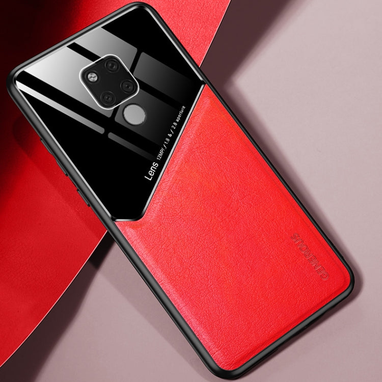 For Huawei Mate 20X All-inclusive Leather + Organic Glass Protective Case with Metal Iron Sheet